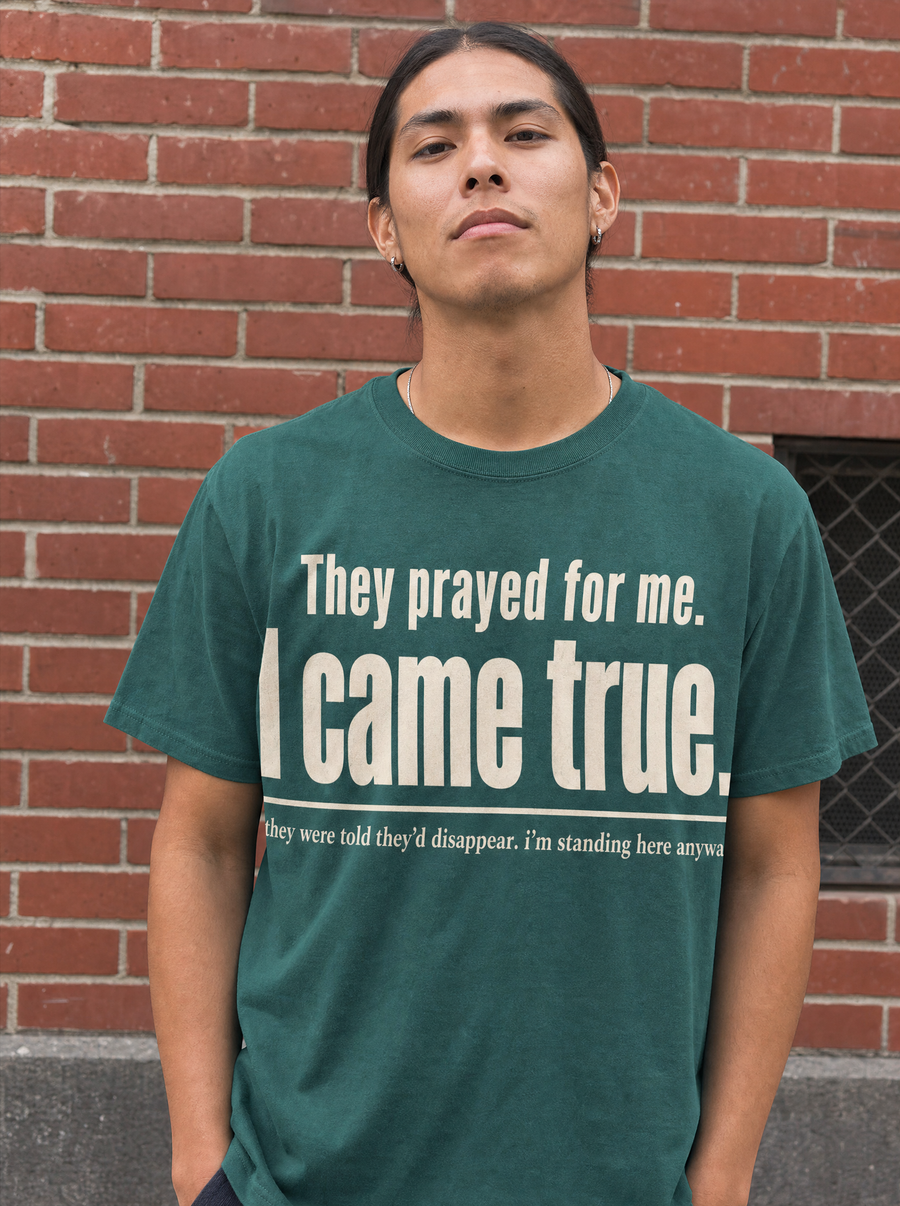 I Came True — Heritage Tee detail