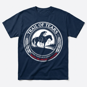 Kohana in navy Trail of Tears shirt