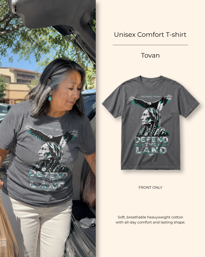 Rokan — Defend the Land — Heritage Tee detail