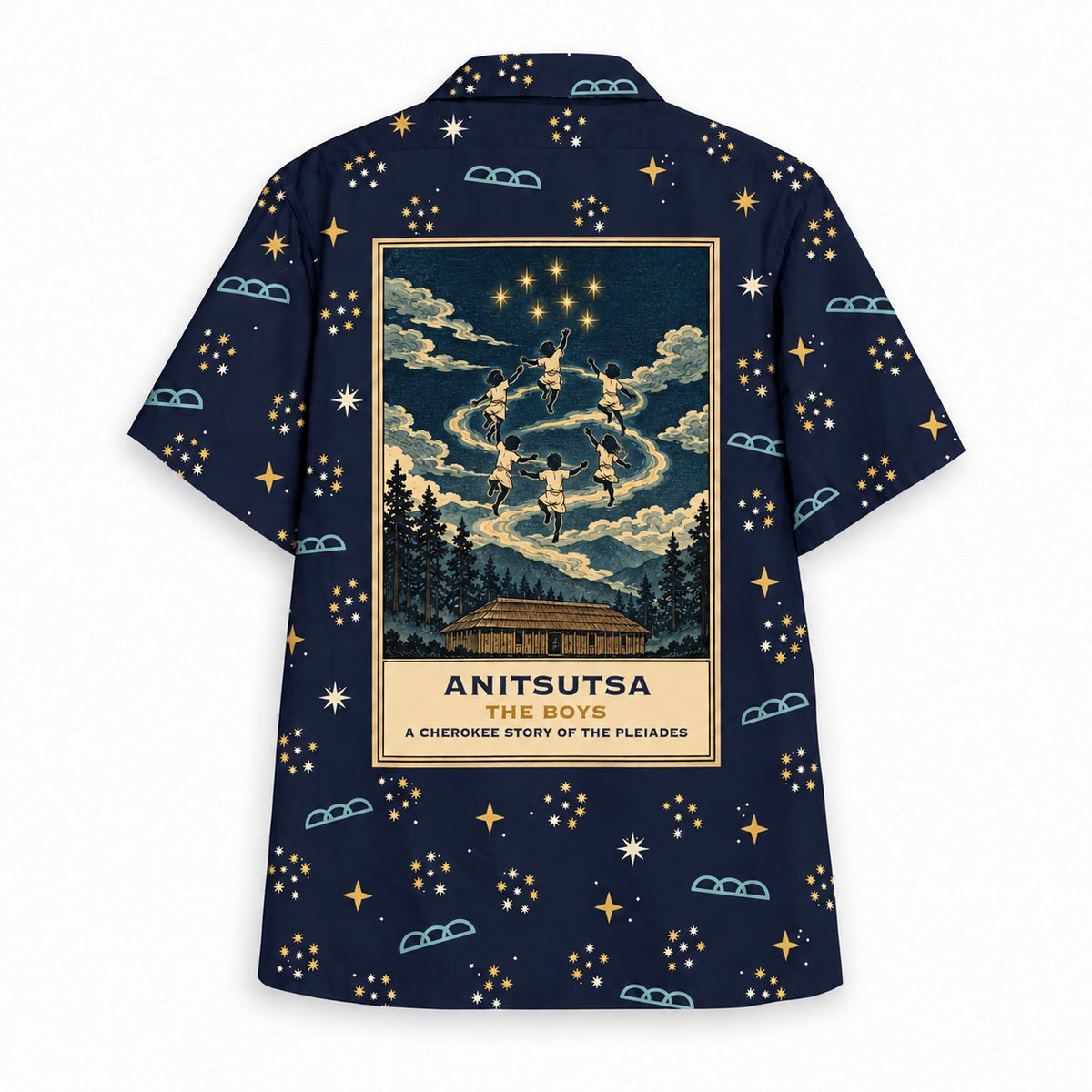 Anitsutsa The Boys Hawaiian shirt, back panel and caption