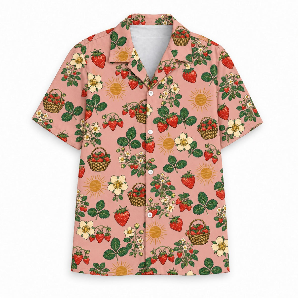 The First Strawberries Hawaiian shirt, front