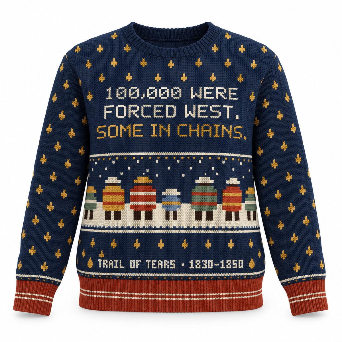 Trail of Tears Forced West women's knit sweater, front