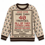 Trail of Tears Forty Treaties women's knit sweater, front