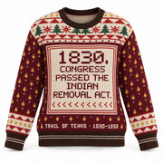 Trail of Tears 1830 women's knit sweater, front