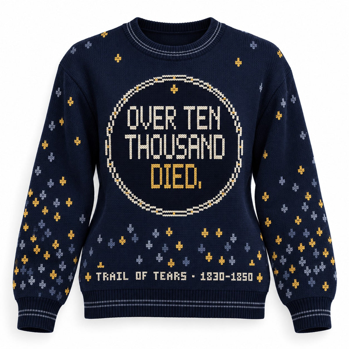 Trail of Tears Over Ten Thousand women's knit sweater, front