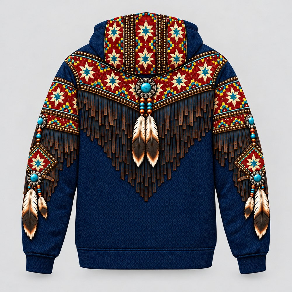 Seven Stars 3D zip hoodie, back view