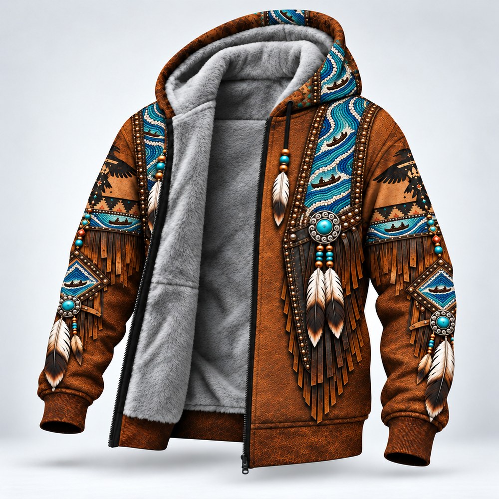 Water Route 3D zip hoodie, front view