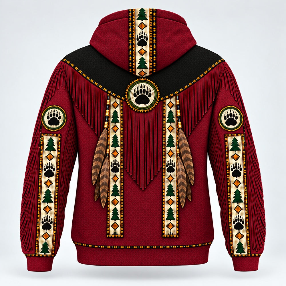 Bear and Pine 3D pullover hoodie, back