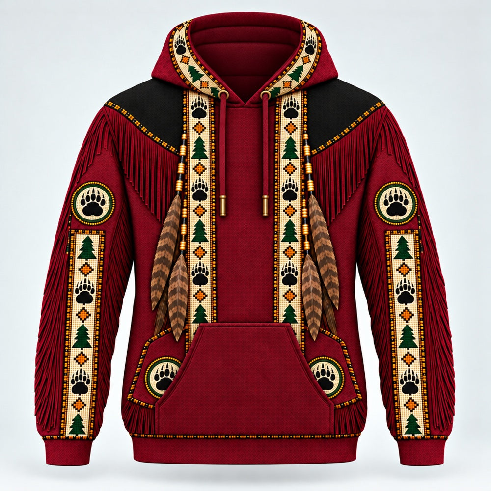 Bear and Pine 3D pullover hoodie, front
