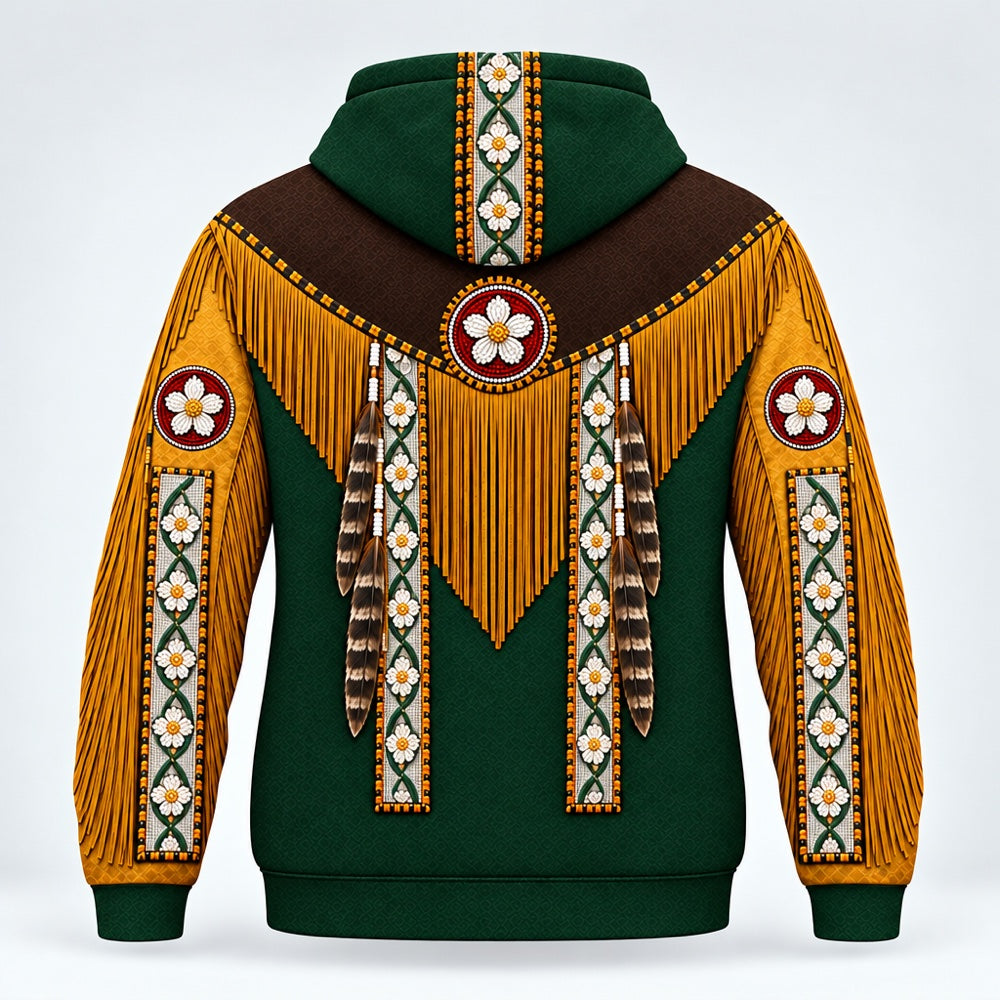 Cherokee Rose 3D pullover hoodie, back