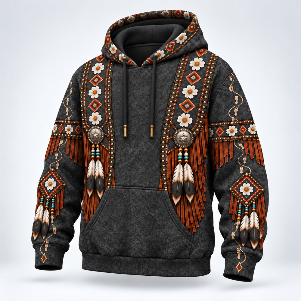 Every Step Remembered 3D pullover hoodie, three-quarter view