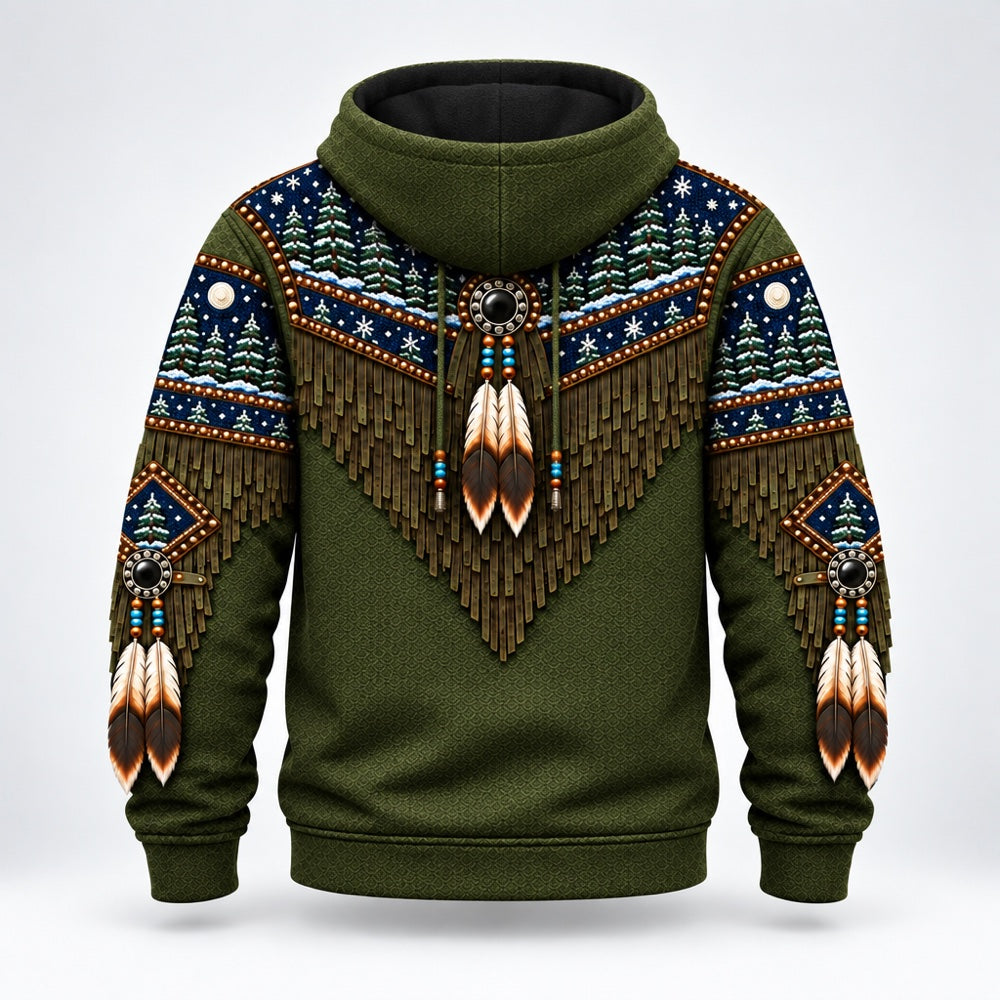 Winter Pines 3D pullover hoodie, back