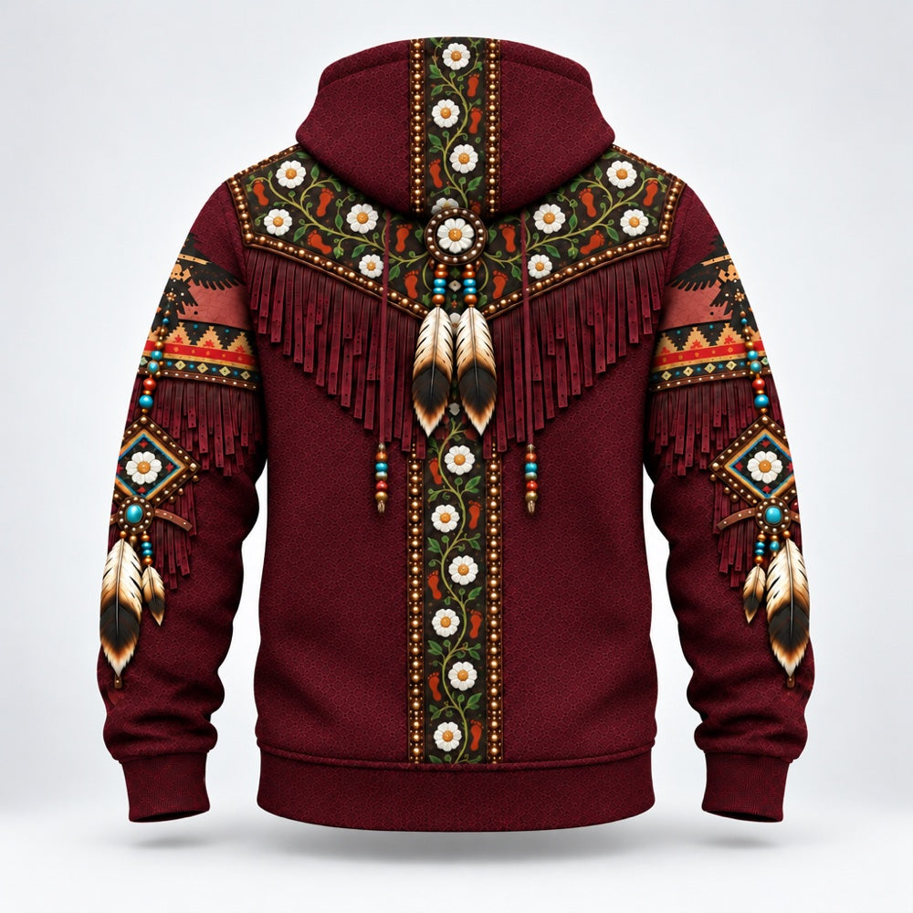 Rose Along the Trail 3D pullover hoodie, back