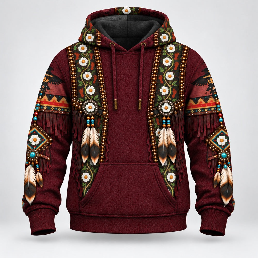 Rose Along the Trail 3D pullover hoodie, front