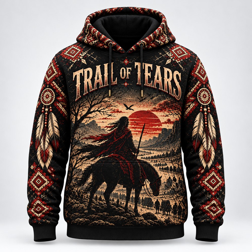 The Deadly Journey Trail of Tears pullover hoodie, front