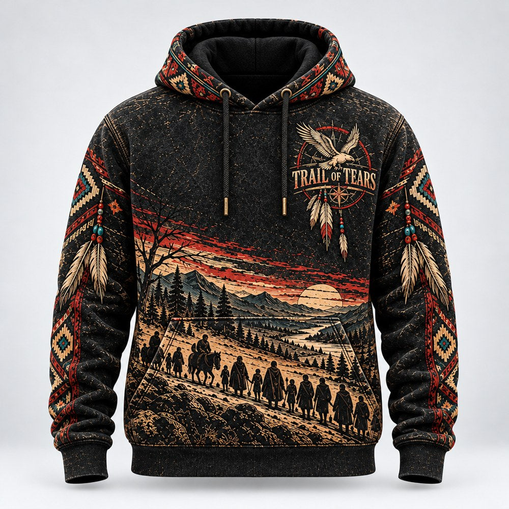 Eagle Over the Trail Trail of Tears pullover hoodie, front