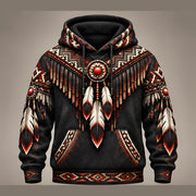 Lone Rider pullover hoodie, Obsidian, front