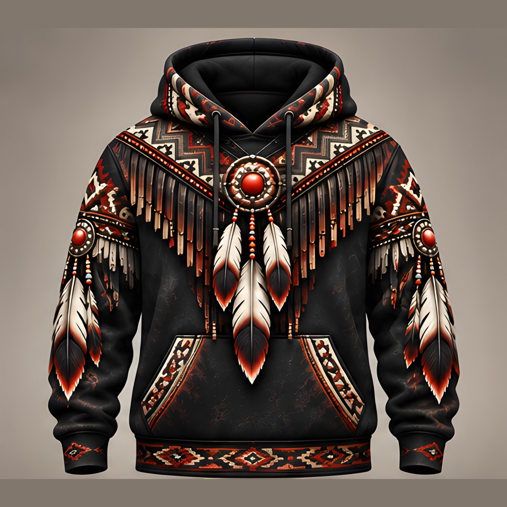 Lone Rider pullover hoodie, Obsidian, front