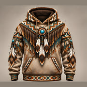 Lone Rider pullover hoodie, Sandtone, front