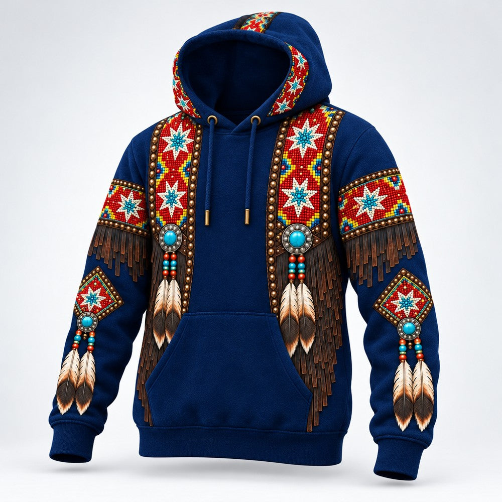 Seven Stars 3D pullover hoodie, three-quarter view