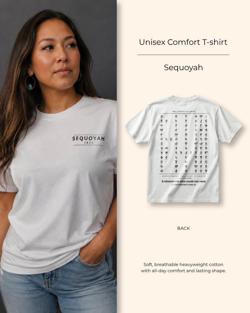 Sequoyah — The Cherokee Syllabary — Double-sided Tee