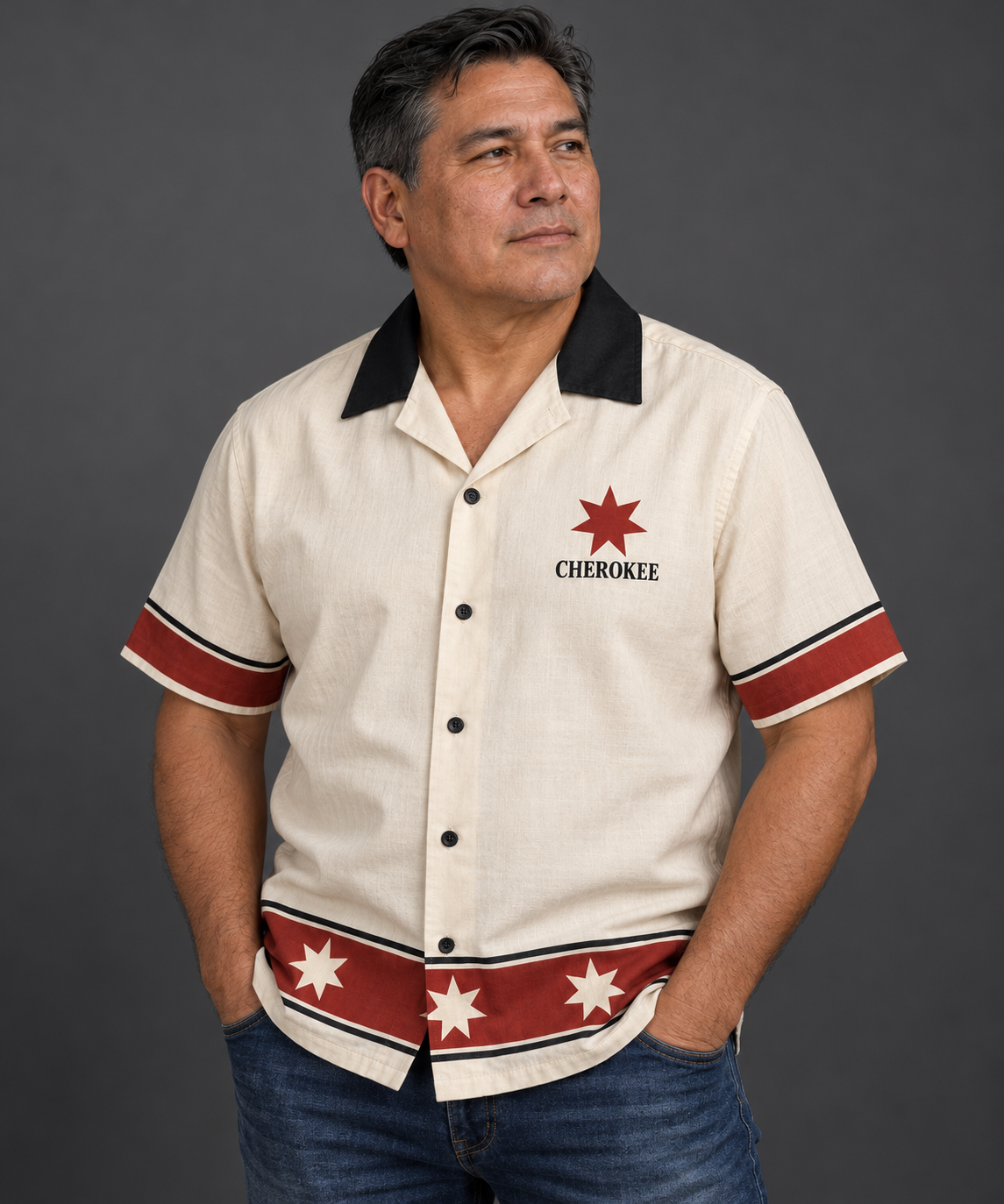 Crimson Star — Cherokee Heritage — Hawaiian Shirt