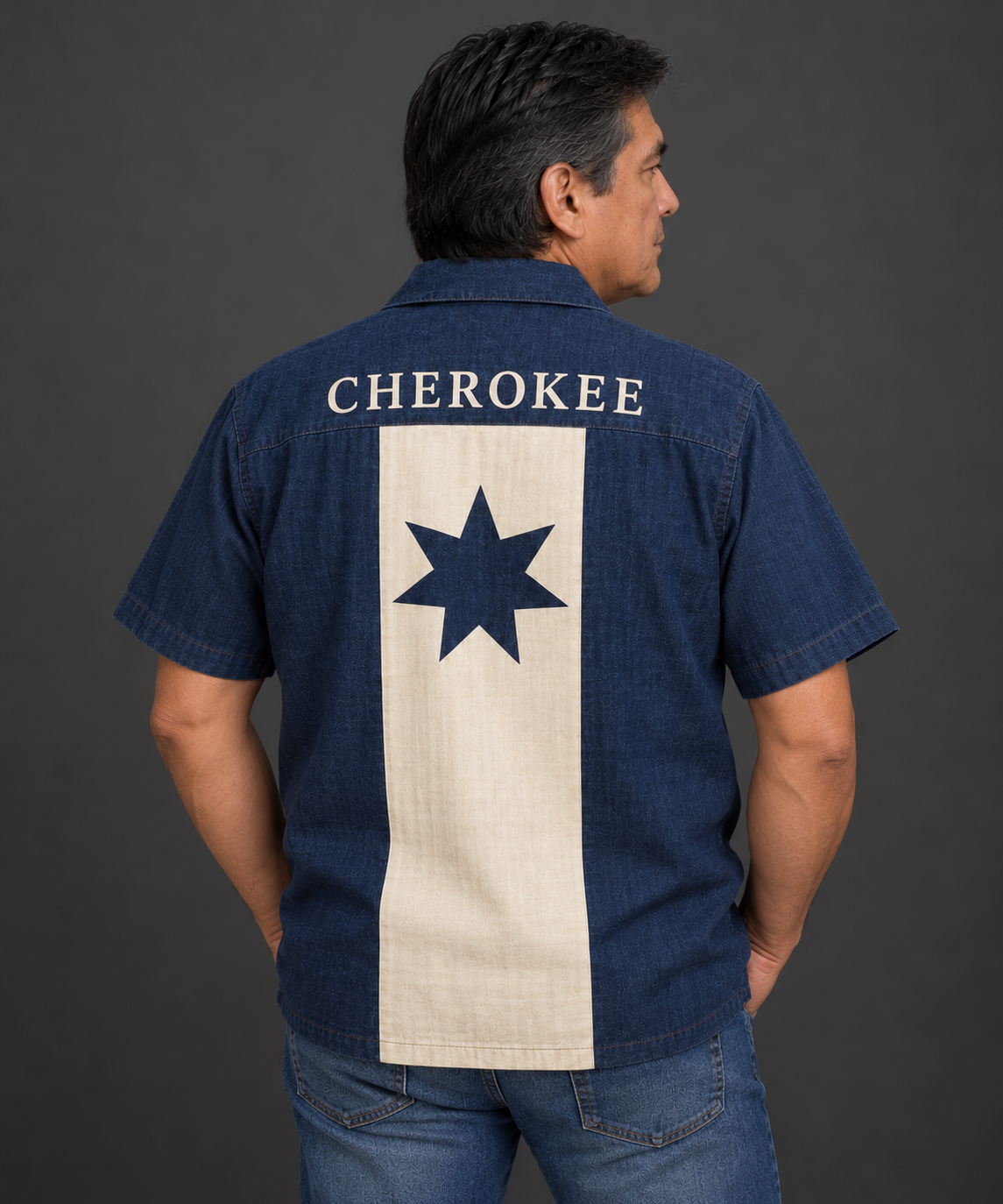 Indigo Line — Cherokee Heritage — Hawaiian Shirt