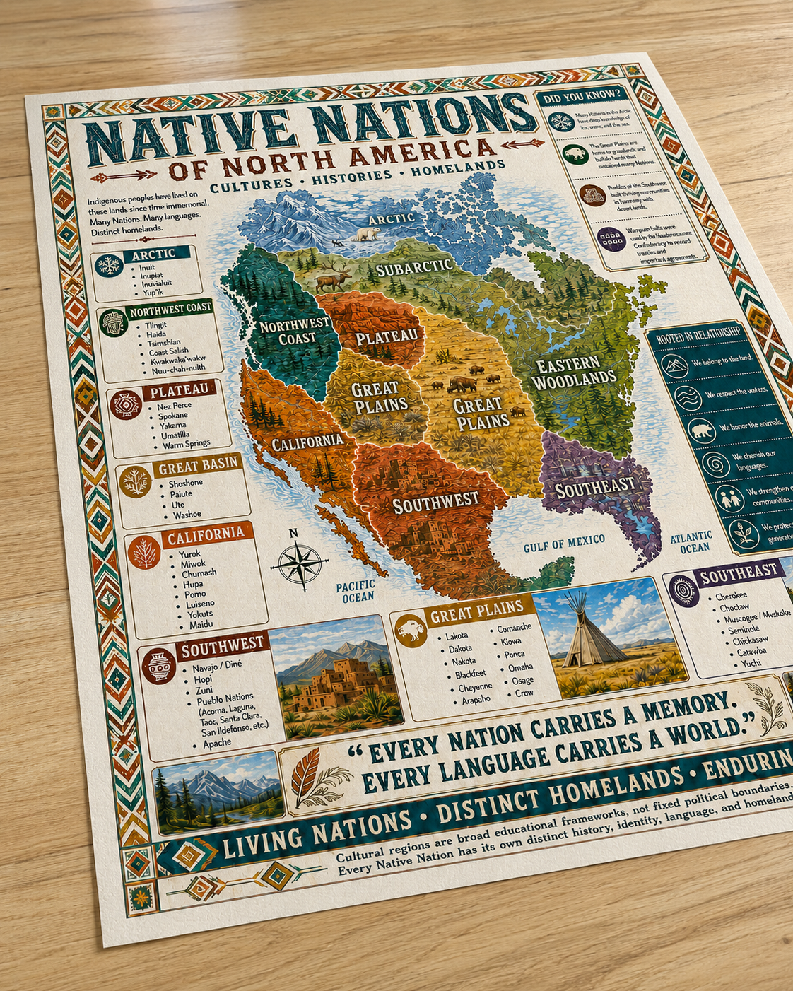 Native Nations of North America — Heritage Rolled Poster