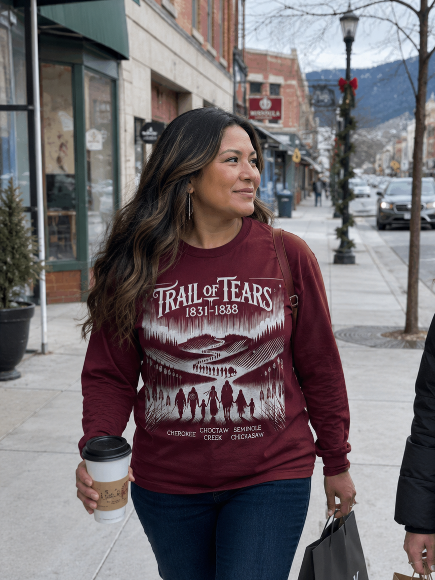 Lomasi Trail of Tears unisex long sleeve — alternate angle