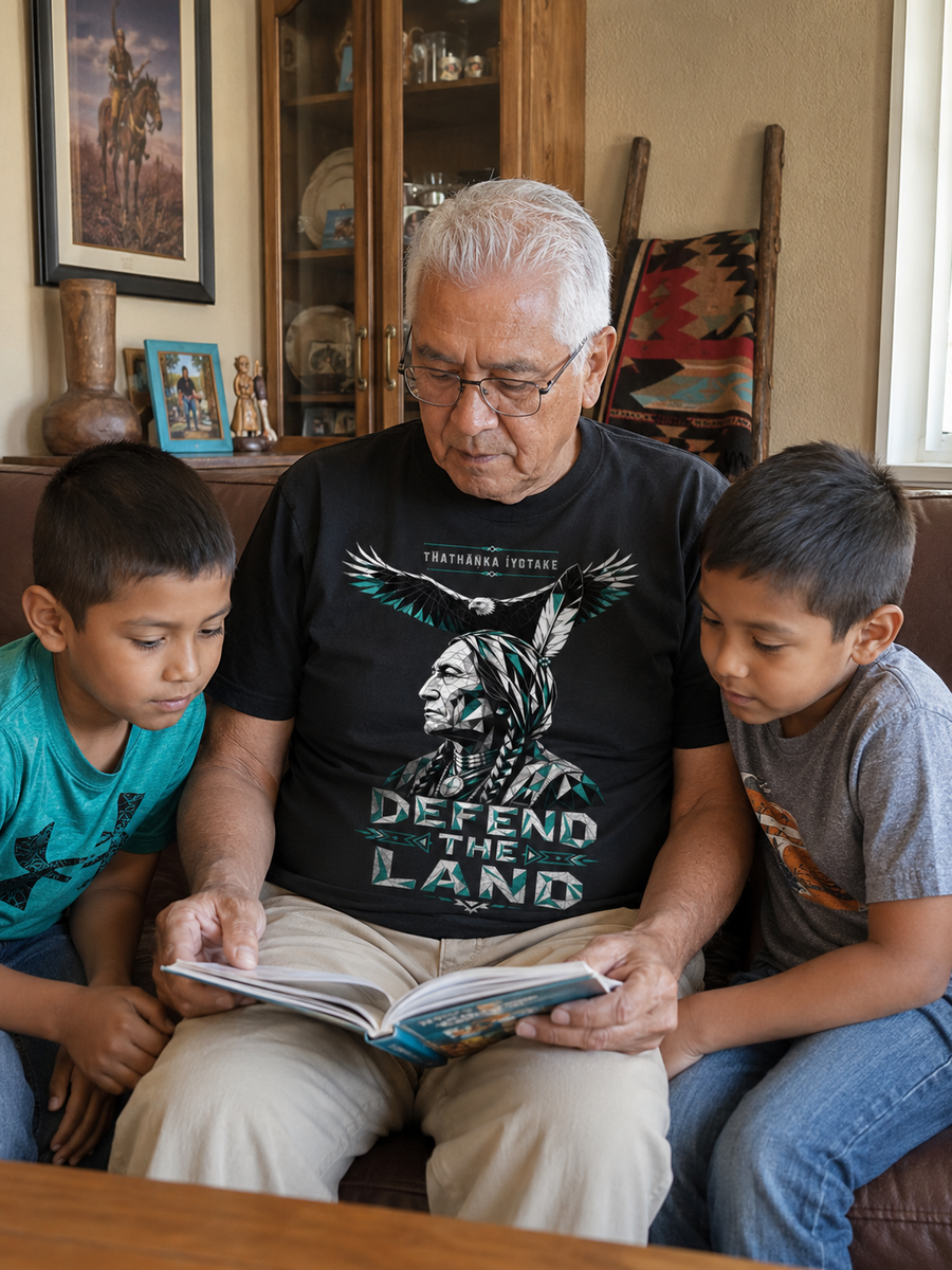 Rokan — Defend the Land — Heritage Tee detail