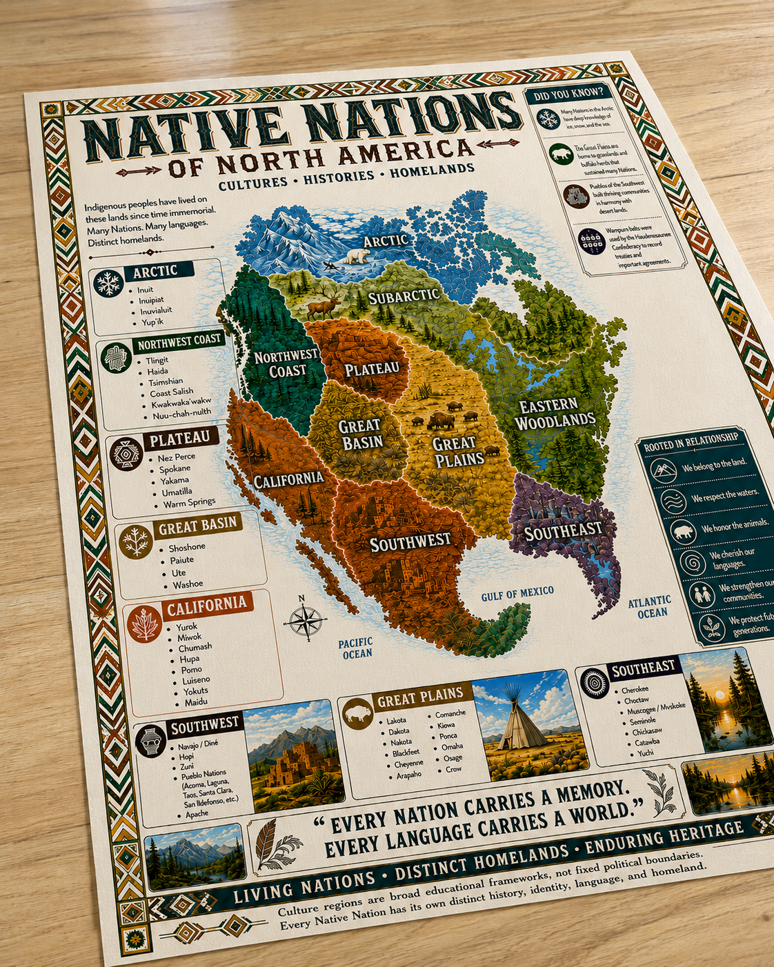 Native Nations of North America — Heritage Rolled Poster