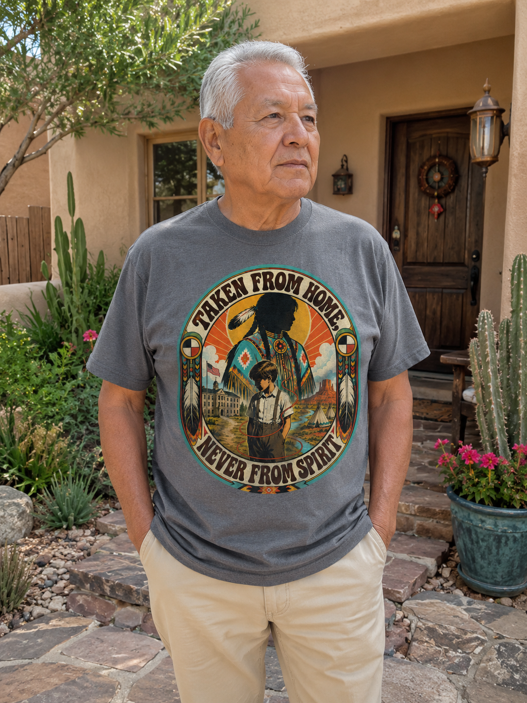 Tovan remembrance print on Pepper Comfort Colors tee — alternate view