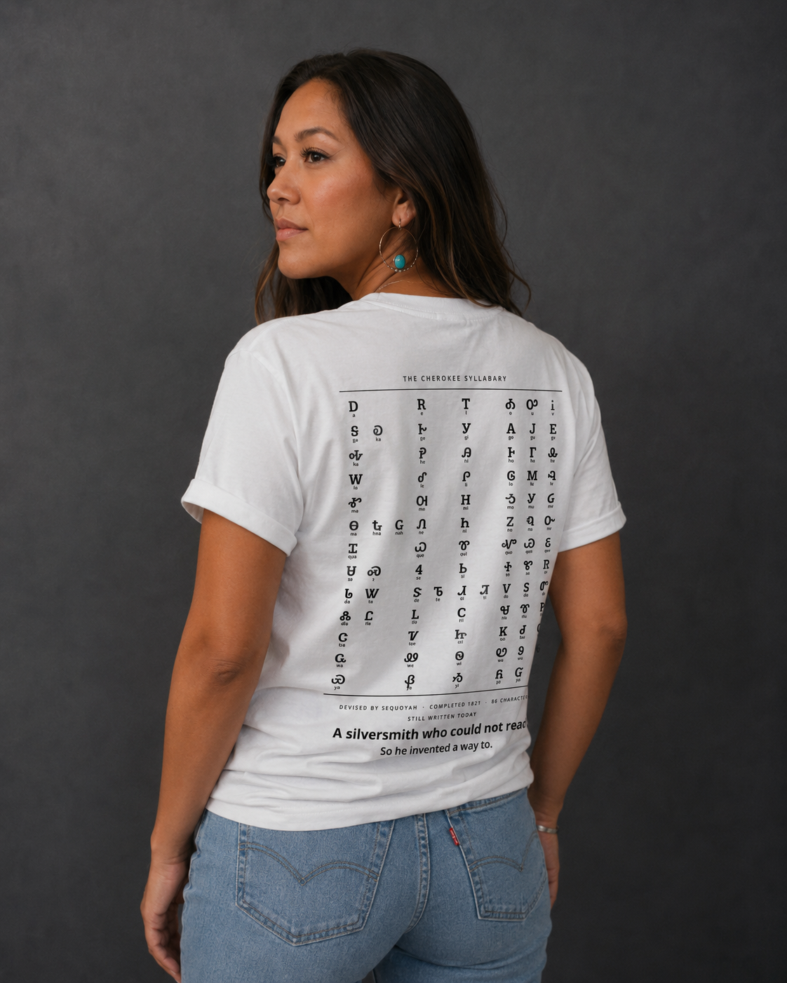 Sequoyah — The Cherokee Syllabary — Double-sided Tee