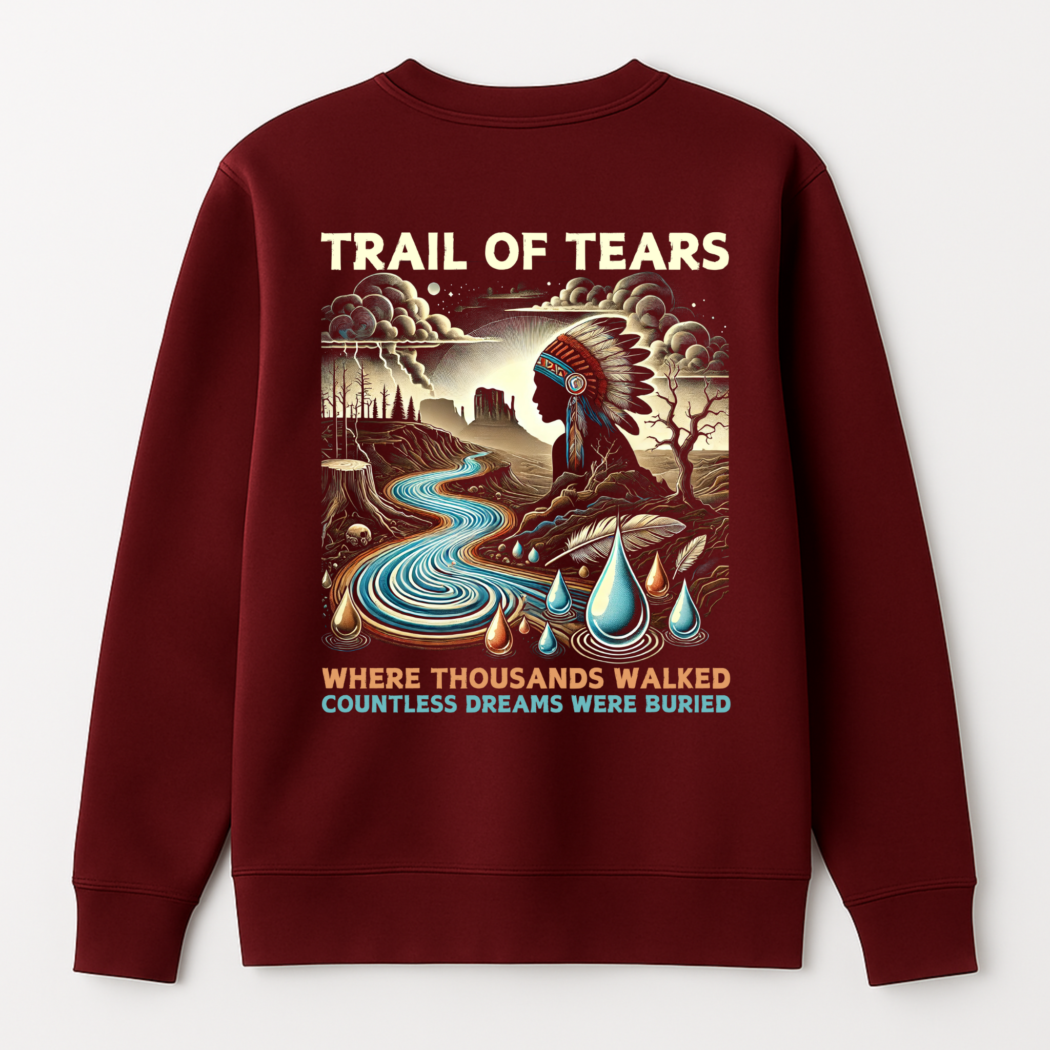 "Elu" | Trail Of Tears | Crewneck Sweatshirt | Back