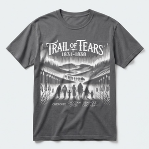 Lomasi in pepper Trail of Tears shirt