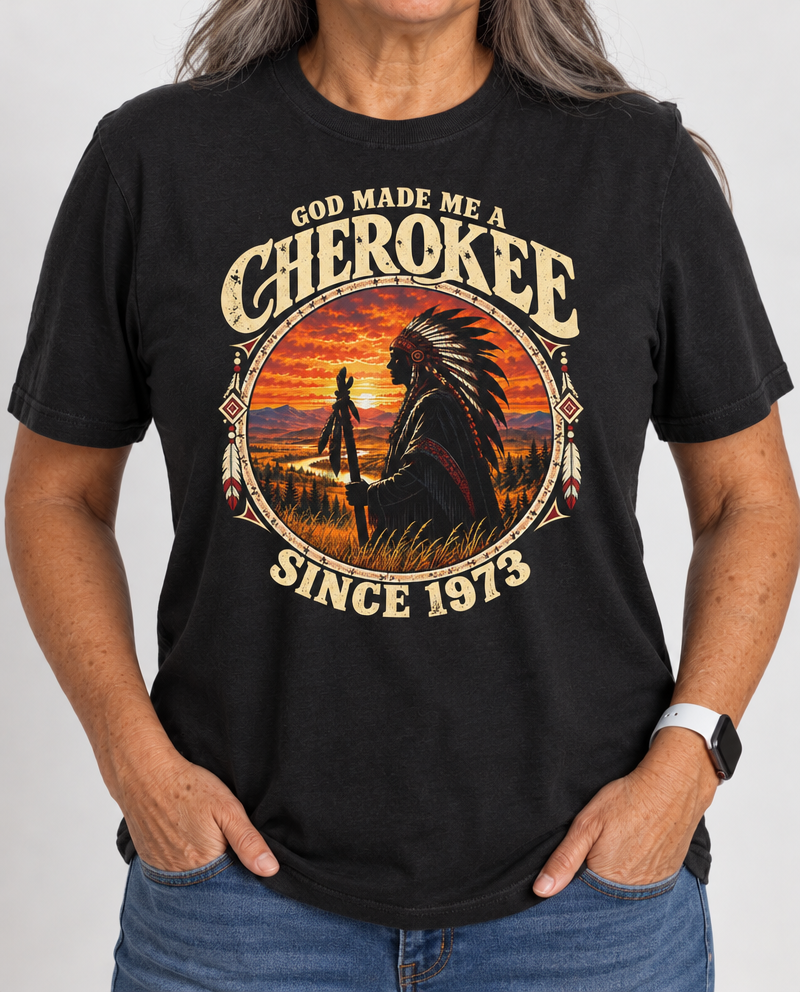 God Made Me A The Elder shirt worn by an older customer