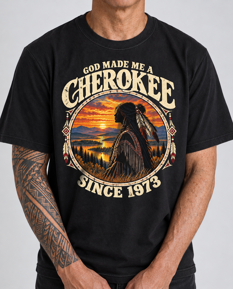 God Made Me A The Woman shirt worn by an older customer