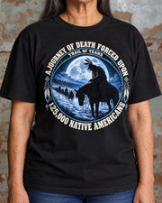 Blue Moon shirt worn by an older customer
