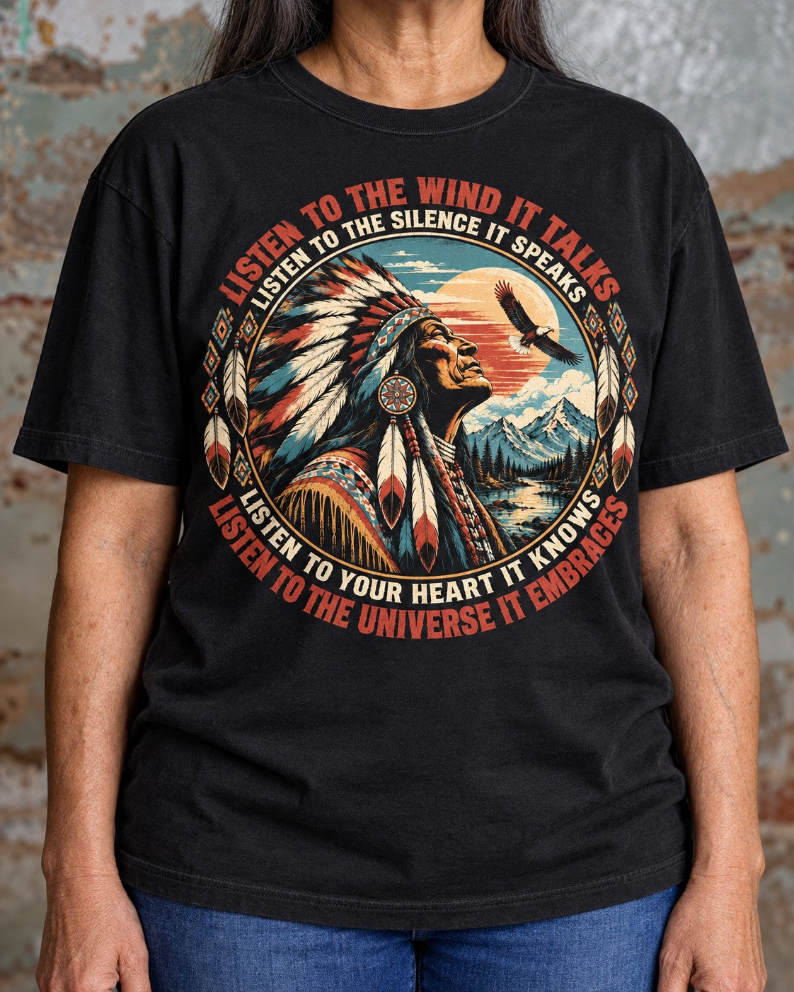 The Elder shirt worn by an older customer
