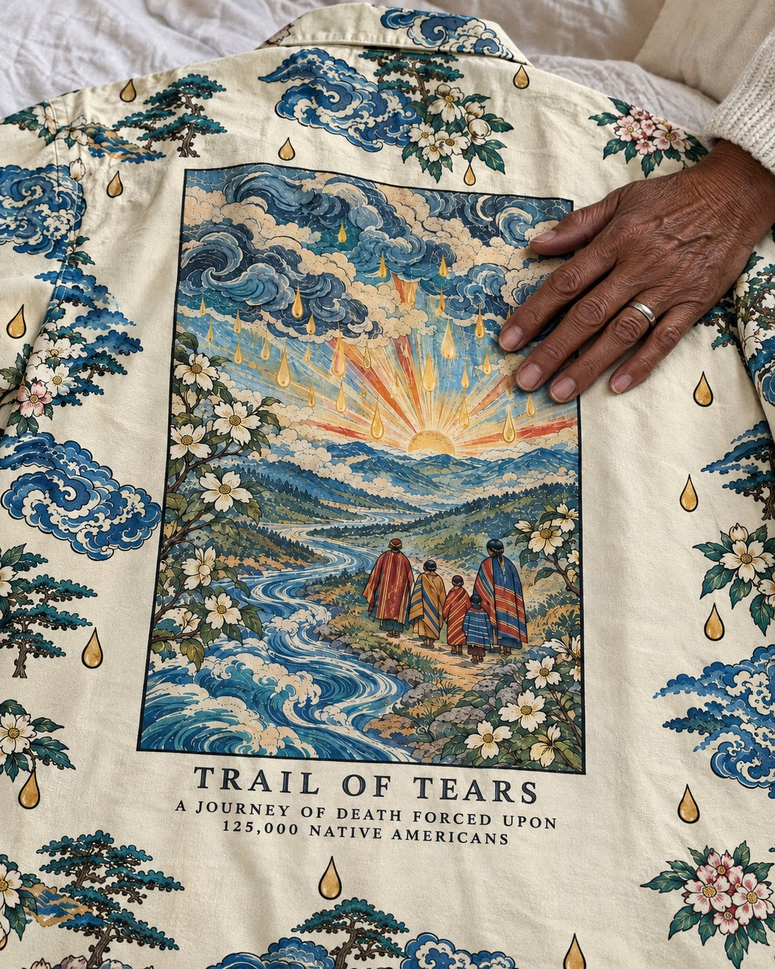 Kiona Hawaiian shirt, close-up of the back panel