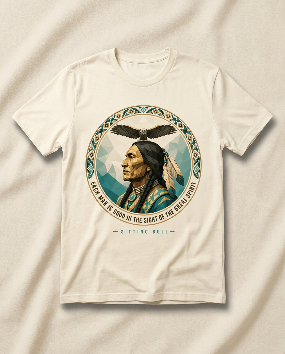 Great Spirit Sitting Bull ivory heritage tee
