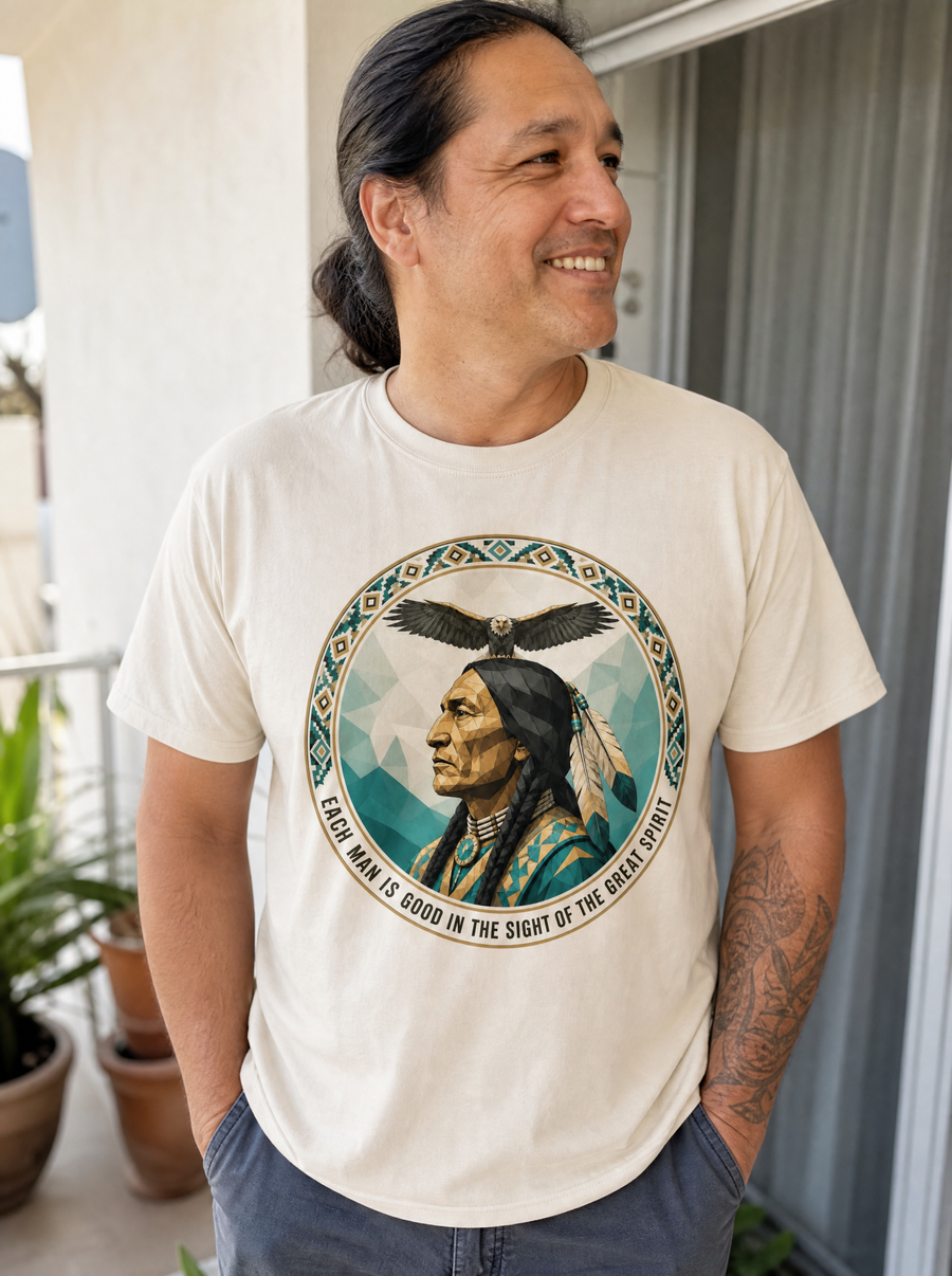 Great Spirit — Sitting Bull — Heritage Tee (Ivory) detail
