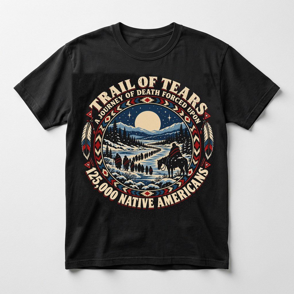 Night Crossing Trail of Tears shirt in black