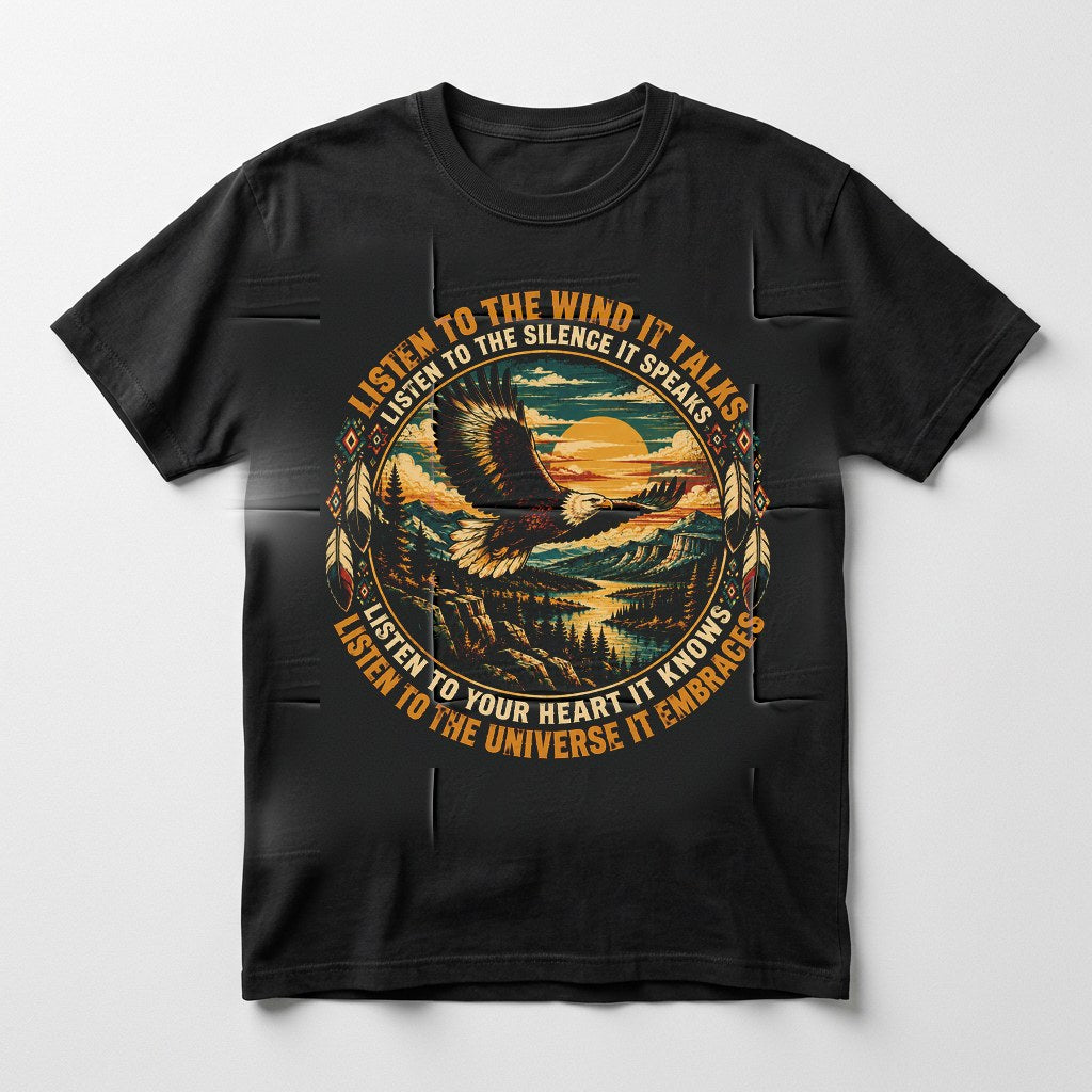 The Eagle Listen to the Wind shirt in black