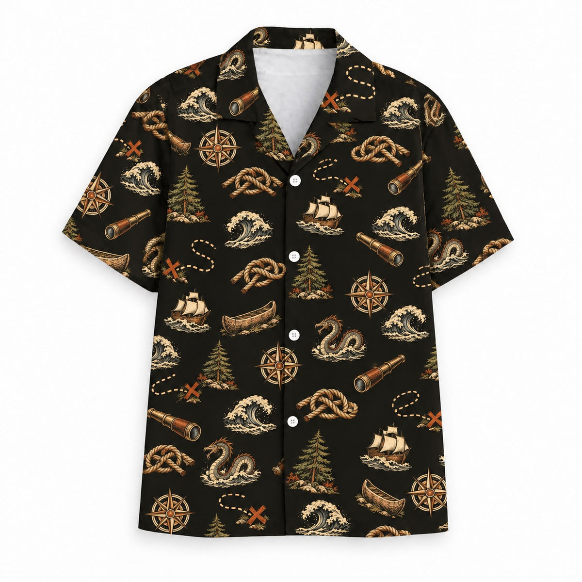 Columbus Got Lost Hawaiian shirt, front