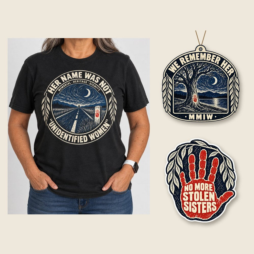 Night Road shirt with matching ornament and sticker