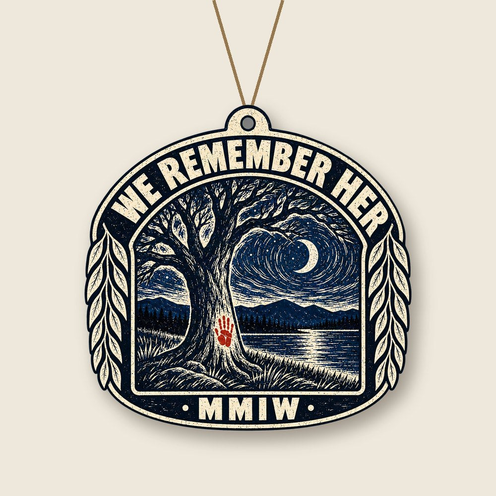 Night Road We Remember Her — MMIW Wooden Keepsake Ornament