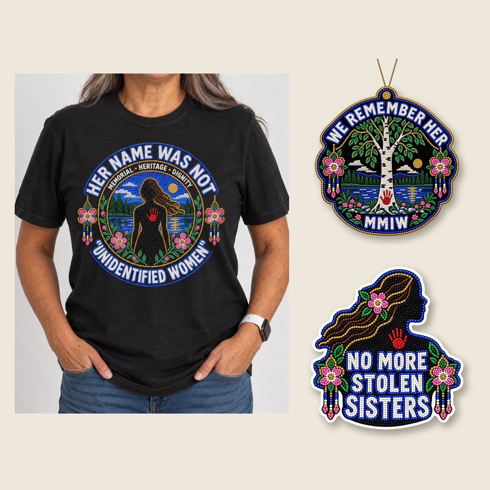 Wild Rose shirt with matching ornament and sticker