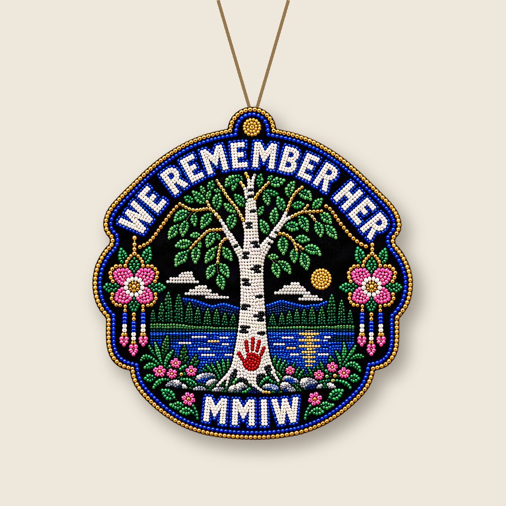 Wild Rose We Remember Her — MMIW Wooden Keepsake Ornament