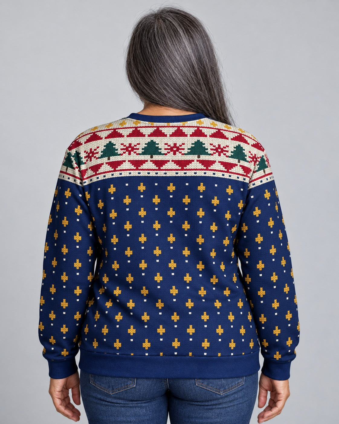 Trail of Tears — Winter 1838 — Women’s Knit Sweater — worn by woman (2), back view